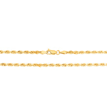 Load image into Gallery viewer, 14K Yellow Gold 3mm Solid Rope Diamond Cut Chain Necklace
