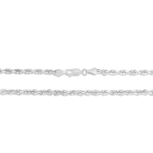 Load image into Gallery viewer, 10k White Gold 3.5mm Solid Rope Chain Diamond Cut Necklace
