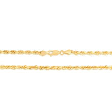 Load image into Gallery viewer, 14K Yellow Gold 3.5mm Solid Rope Diamond Cut Chain Necklace

