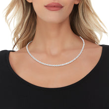Load image into Gallery viewer, 10k White Gold 3.5mm Solid Rope Chain Diamond Cut Necklace
