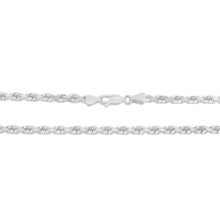 Load image into Gallery viewer, 10k White Gold 4mm Solid Rope Chain Diamond Cut Necklace
