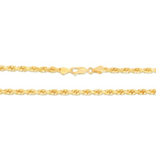 Load image into Gallery viewer, 14K Yellow Gold 4mm Solid Rope Diamond Cut Chain Necklace
