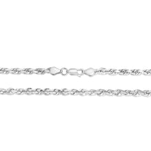 Load image into Gallery viewer, 10k White Gold 5mm Solid Rope Chain Diamond Cut Necklace
