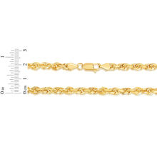 Load image into Gallery viewer, 14K Yellow Gold 6mm Solid Rope Diamond Cut Chain Necklace
