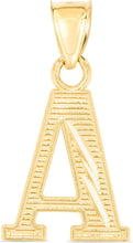 Load image into Gallery viewer, 10k Yellow Gold 0.45" Personalized Lighting Alphabet Letter A - Z Initial Charm Pendant with optional Extendable Chain Necklace
