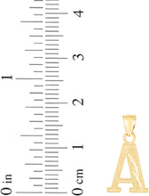 Load image into Gallery viewer, 10k Yellow Gold 0.45" Personalized Lighting Alphabet Letter A - Z Initial Charm Pendant with optional Extendable Chain Necklace

