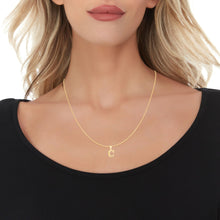 Load image into Gallery viewer, 10k Yellow Gold 0.45&quot; Personalized Lighting Alphabet Letter A - Z Initial Charm Pendant with optional Extendable Chain Necklace
