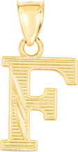 Load image into Gallery viewer, 10k Yellow Gold 0.45&quot; Personalized Lighting Alphabet Letter A - Z Initial Charm Pendant with optional Extendable Chain Necklace
