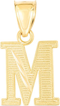 Load image into Gallery viewer, 10k Yellow Gold 0.45&quot; Personalized Lighting Alphabet Letter A - Z Initial Charm Pendant with optional Extendable Chain Necklace
