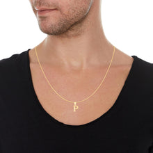 Load image into Gallery viewer, 10k Yellow Gold 0.45&quot; Personalized Lighting Alphabet Letter A - Z Initial Charm Pendant with optional Extendable Chain Necklace
