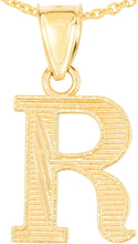Load image into Gallery viewer, 10k Yellow Gold 0.45&quot; Personalized Lighting Alphabet Letter A - Z Initial Charm Pendant with optional Extendable Chain Necklace
