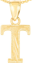 Load image into Gallery viewer, 10k Yellow Gold 0.45&quot; Personalized Lighting Alphabet Letter A - Z Initial Charm Pendant with optional Extendable Chain Necklace
