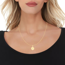 Load image into Gallery viewer, 10k Yellow Gold 0.63" Personalized Medallion Alphabet Letter A - Z Initial Charm Pendant with optional Extendable Chain Necklace

