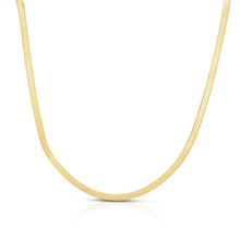 Load image into Gallery viewer, 10k Yellow Gold Super Flexible Silky Herringbone Chain Necklace 0.12 Inch, 3mm
