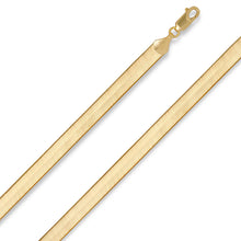 Load image into Gallery viewer, 14k Yellow Gold 6mm Solid Herringbone Chain Bracelet or Anklet
