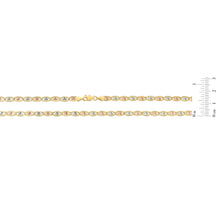 Load image into Gallery viewer, 10k Tri-Color Gold 4.2mm Valentino Link Chain Bracelet or Anklet
