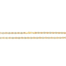 Load image into Gallery viewer, 10k Tri-Color Gold 4.2mm Valentino Link Chain Bracelet or Anklet
