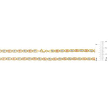 Load image into Gallery viewer, 10k Tri-Color Gold 5mm Valentino Link Chain Bracelet or Anklet

