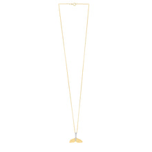 Load image into Gallery viewer, Floreo 10K Two-Tone Gold 12.5mm Whale Tail Charm Pendant Necklace
