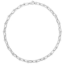 Load image into Gallery viewer, .925 Sterling Silver Rhodium Plated 9.3mm Solid Jax Chain Necklace
