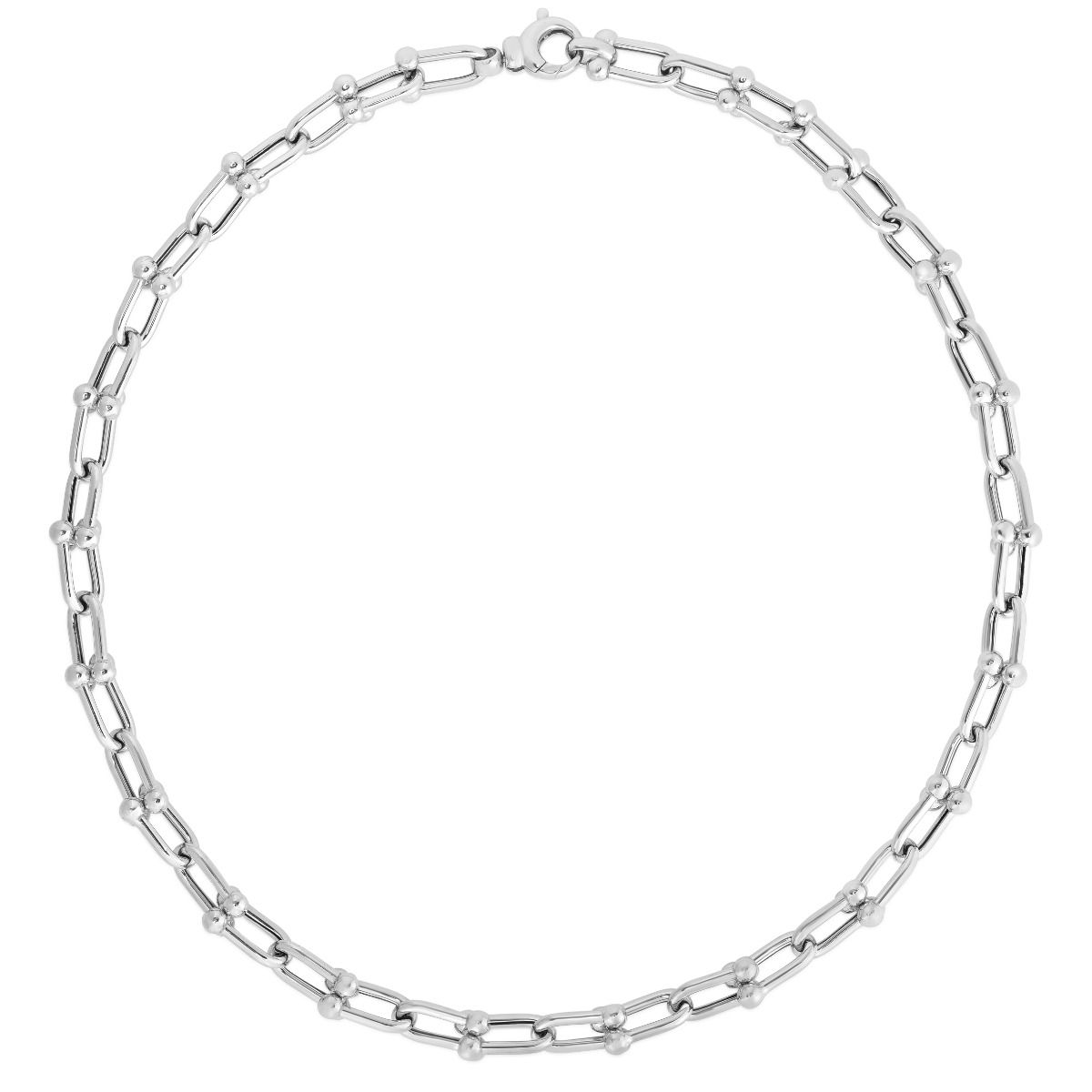 .925 Sterling Silver Rhodium Plated 9.3mm Solid Jax Chain Necklace