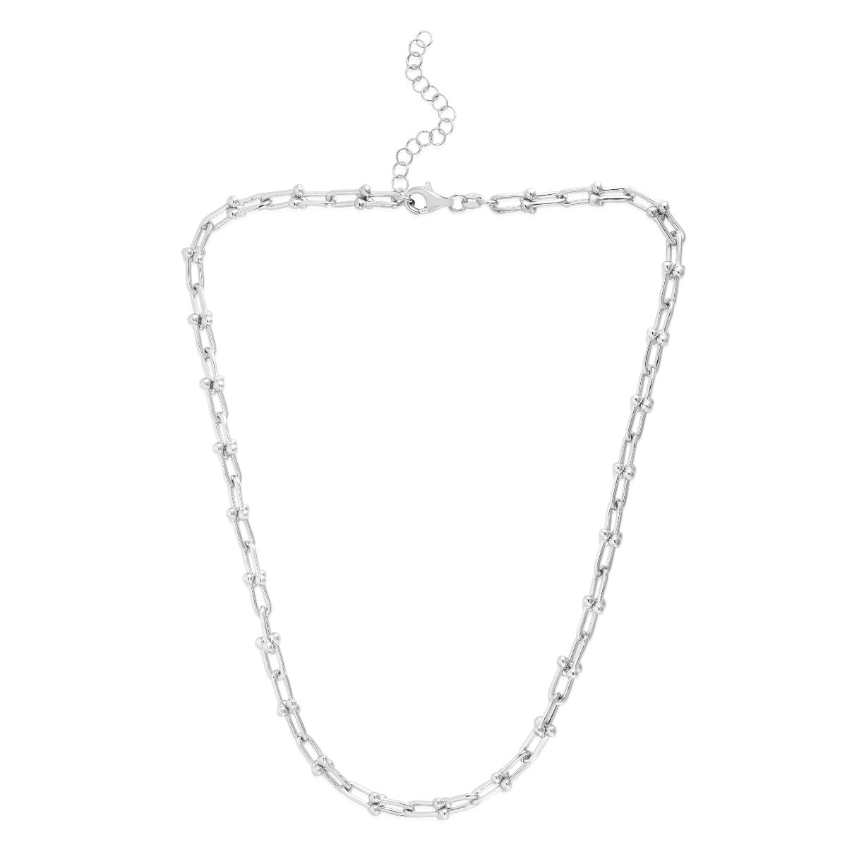 .925 Sterling Silver Rhodium Plated 6mm Solid Jax Chain Necklace