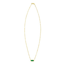 Load image into Gallery viewer, 14k Yellow Gold Malachite Mother of Pearl Onyx Malchite- Hexagon Solid Beaded Chain Necklace
