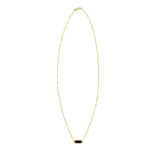 Load image into Gallery viewer, 14k Yellow Gold Malachite Mother of Pearl Onyx Malchite- Hexagon Solid Beaded Chain Necklace
