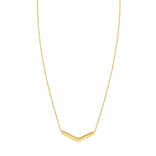 Load image into Gallery viewer, 14k Yellow Gold Chevron Pendant Chain Necklace, 16.5"� to 18 Inch
