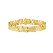 Load image into Gallery viewer, Italian 14k Yellow Gold 10mm Brick Link Watch Band Reversible Bracelet, 7 Inch
