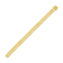 Load image into Gallery viewer, Italian 14k Yellow Gold 10mm Brick Link Watch Band Reversible Bracelet, 7 Inch
