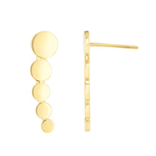 Load image into Gallery viewer, 14k Yellow Gold 17.9mm Graduated Circles Ear Climber Earrings
