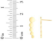 Load image into Gallery viewer, 14k Yellow Gold 17.9mm Graduated Circles Ear Climber Earrings
