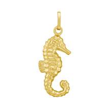 Load image into Gallery viewer, 14k Yellow Gold 31.6mm Polished Seahorse with Optional Chain Pendant Charm
