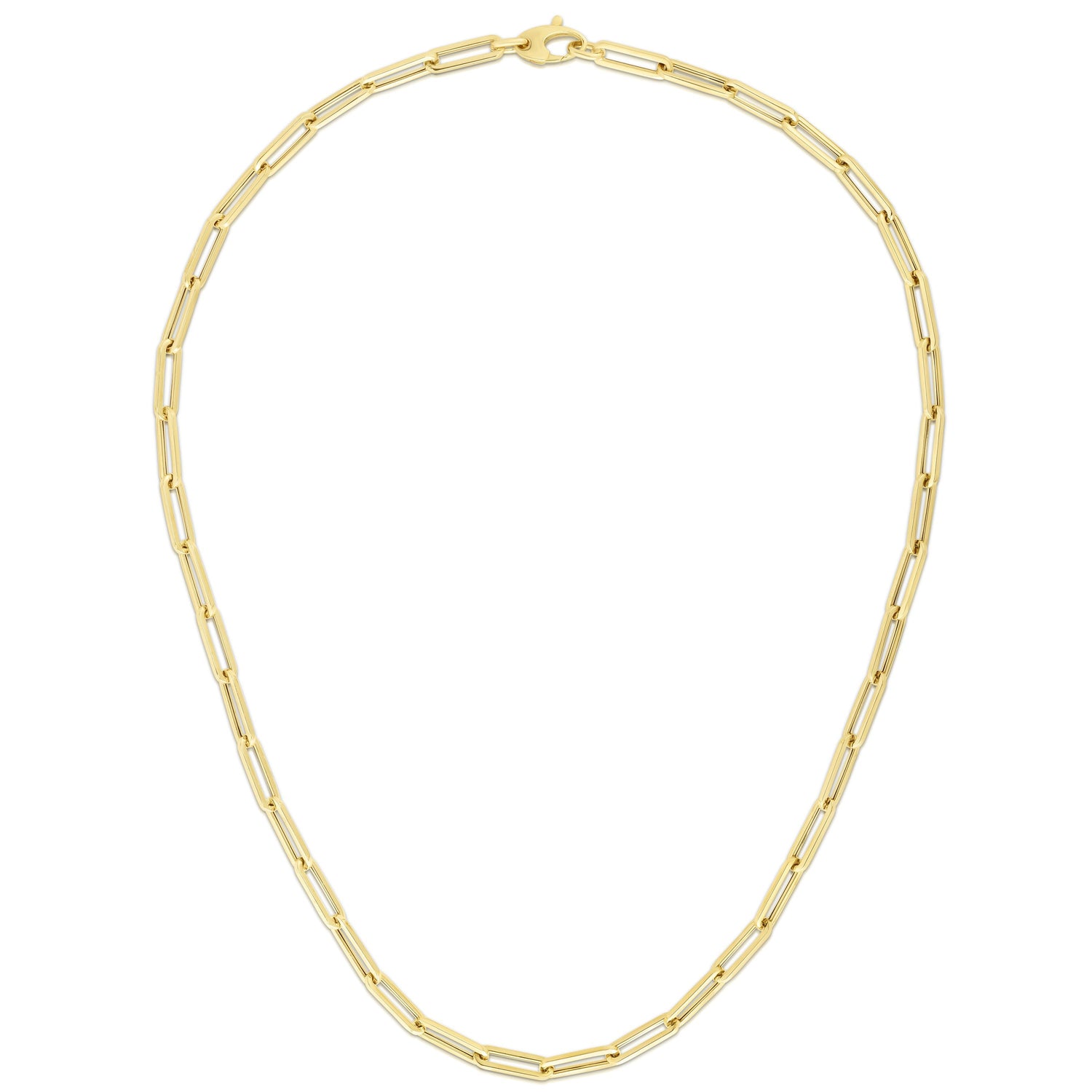 10k Yellow Gold 4mm Lite Paperclip Link Chain Necklace