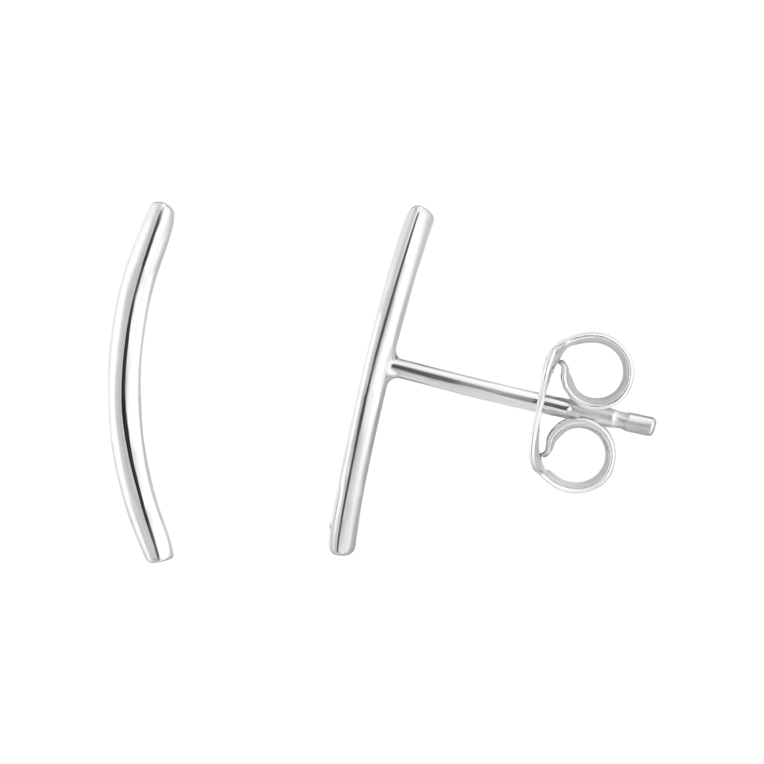 14k White Gold 15mm Small Polished Ear Climber Earrings