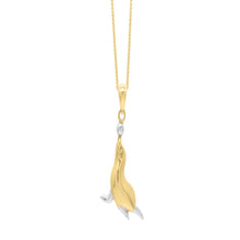 Load image into Gallery viewer, Floreo 10K Two-Tone Gold 23mm Seal Charm Pendant Necklace
