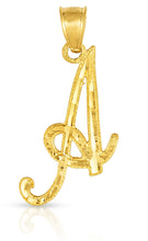 Load image into Gallery viewer, 10K Gold Charm Pendant Necklace Letter A-Z Personalized Alphabet Initial Name

