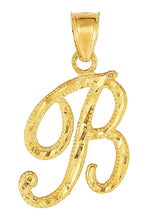 Load image into Gallery viewer, 10K Gold Charm Pendant Necklace Letter A-Z Personalized Alphabet Initial Name
