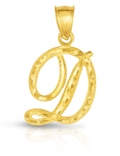 Load image into Gallery viewer, 10K Gold Charm Pendant Necklace Letter A-Z Personalized Alphabet Initial Name
