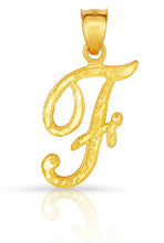 Load image into Gallery viewer, 10K Gold Charm Pendant Necklace Letter A-Z Personalized Alphabet Initial Name

