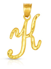 Load image into Gallery viewer, 10K Gold Charm Pendant Necklace Letter A-Z Personalized Alphabet Initial Name
