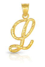 Load image into Gallery viewer, 10K Gold Charm Pendant Necklace Letter A-Z Personalized Alphabet Initial Name
