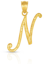 Load image into Gallery viewer, 10K Gold Charm Pendant Necklace Letter A-Z Personalized Alphabet Initial Name
