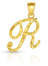 Load image into Gallery viewer, 10K Gold Charm Pendant Necklace Letter A-Z Personalized Alphabet Initial Name
