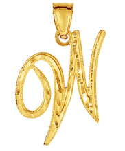 Load image into Gallery viewer, 10K Gold Charm Pendant Necklace Letter A-Z Personalized Alphabet Initial Name
