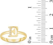 Load image into Gallery viewer, 10k Yellow Gold Personalized Letter A-Z Small Block Alphabet Character CZ Initial Ring
