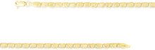 Load image into Gallery viewer, 10k Yellow Gold XOXO X and Heart Double Link Bracelet, 3.5mm
