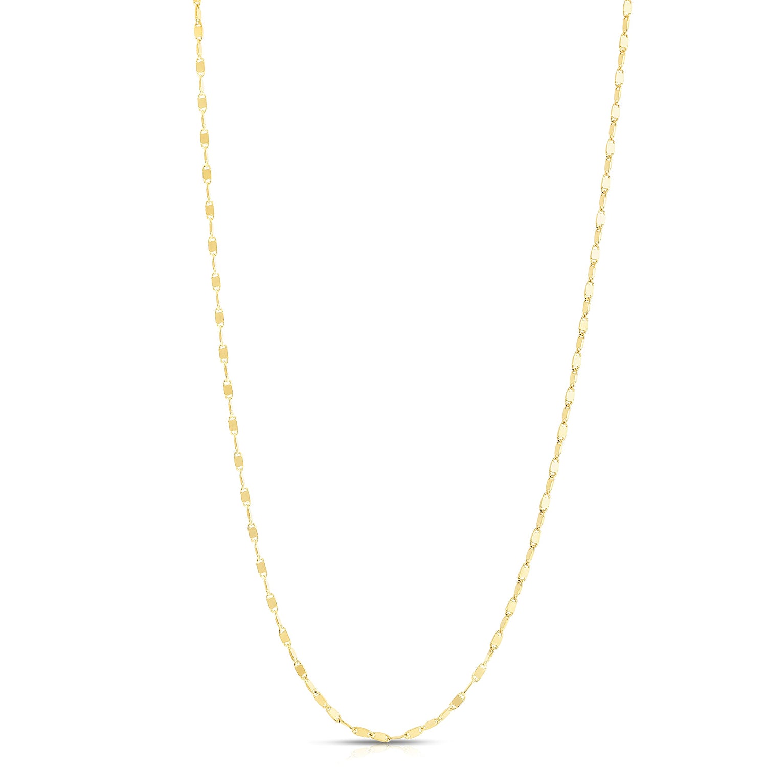 10k Yellow Gold or White Gold Mirror Snail Link Chain Necklace