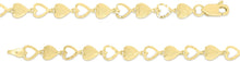 Load image into Gallery viewer, 10k Yellow Gold Heart Shape with Open and Textured Finish Pattern Link Bracelet
